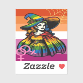 Adesivo Bruxa Lésbica No Arco-Íris