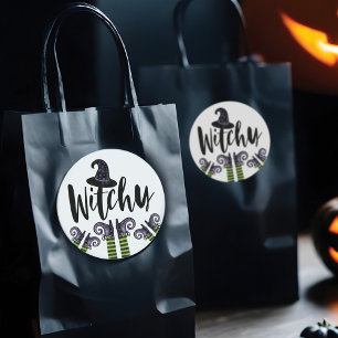 Adesivo Bruxa má lunática o Dia das Bruxas de Witchy