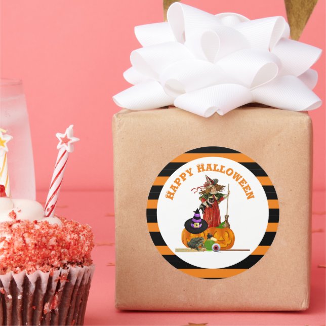 Adesivo Bruxa Mágica de Halloween e Feriado de Pumpkins (Festa)