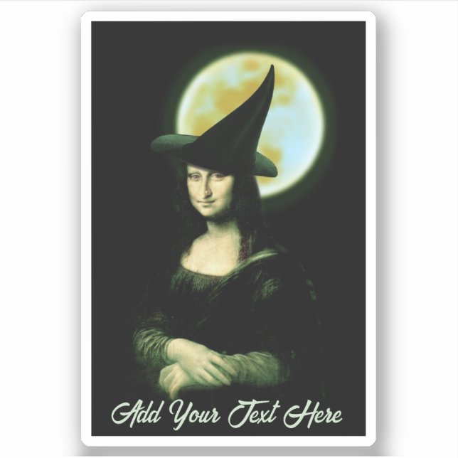 Adesivo Bruxa Mona Lisa Halloween (Frente)