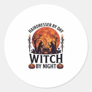 Adesivo Bruxa Noturna Dia de Cabeleireiro Halloween Pente