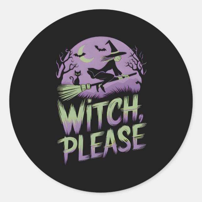 Adesivo Bruxa, por favor | Festival de Halloween (Frente)