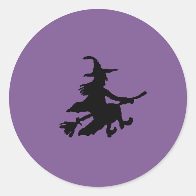 Adesivo Bruxa preta no roxo  (Frente)