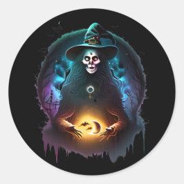 Adesivo Bruxa Sinistra Spooky À Noite
