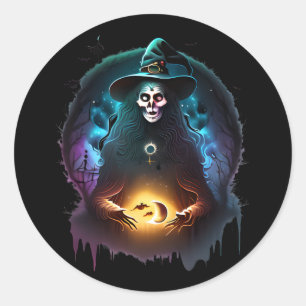 Adesivo Bruxa Sinistra Spooky À Noite