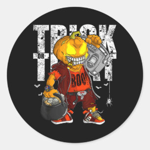 Adesivo Bruxa Unicórnio Halloween Gato Preto Lua Laranja