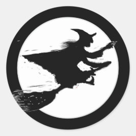 Adesivo Bruxa Voadora de Halloween