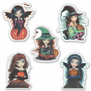 Adesivo Bruxas e Vampiros do Halloween Olhinhos Grandes Fo