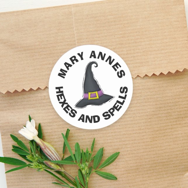 Adesivo Bruxas Minimalistas Halloween Que Favor Whimsical (Criador carregado)
