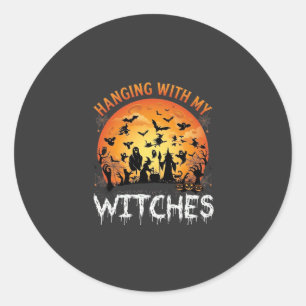 Adesivo Bruxas Penduradas Lua de Halloween Morcegos Abóbor