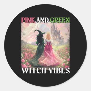 Adesivo Bruxas Rosa E Verde Vibem Bruxas de Halloween Mulh