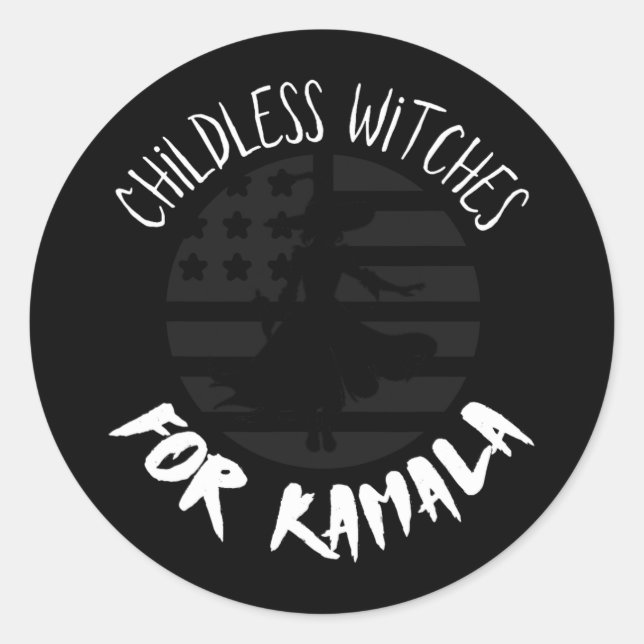 Adesivo Bruxas Sem Fios Para Kamala Flag Halloween - Votaç (Frente)