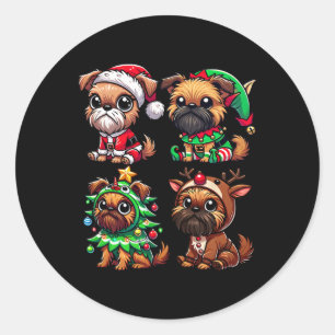 Adesivo Bruxelas Griffon Árvores de Natal Papais noeis Elf