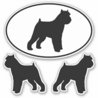 Bruxelas Griffon Cachorro Silhouettes Vinyl Sticke