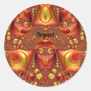 Adesivo BRYANT ~ Red Brown Yellow Design Fractal ~