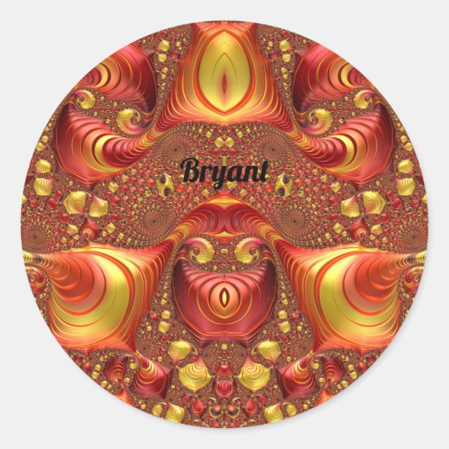 Adesivo BRYANT ~ Red Brown Yellow Design Fractal ~ (Frente)