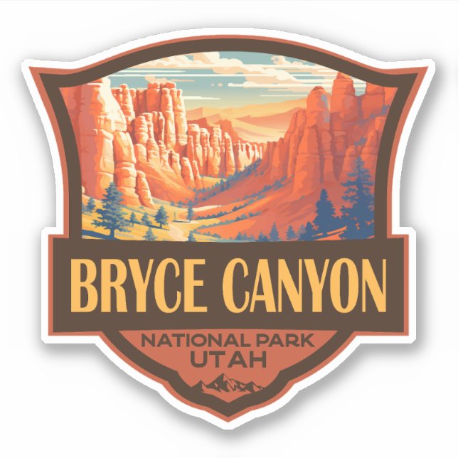 Adesivo Bryce Canyon National Park Viagem Art Vintage (Frente)