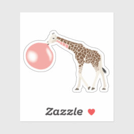 Adesivo Bubble Gum Giraffe Soprando Bolha