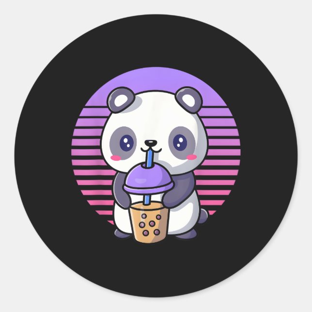 Adesivo Bubble Tea Kawaii Panda Boba (Frente)