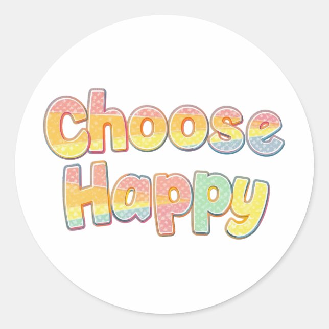 Adesivo Bubbly Font "Choose Happy" Quote (Frente)