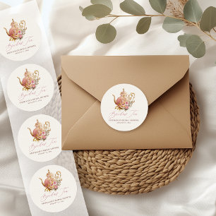 Adesivo Bucha Rosa Vintage Buquê de Flores Bule de Chá Chá