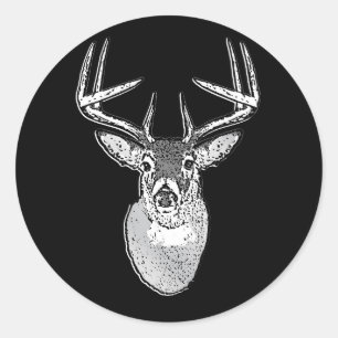 Adesivo Buck on Black White Tail Deer