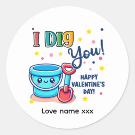 Adesivo Bucket & Spade Gift idea “I Dig You” Valentine