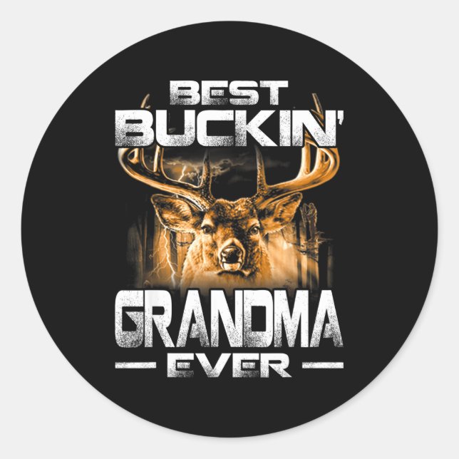 Adesivo Buckin' Grandma Ever Shirt Deer Hunting Bucking Fa (Frente)
