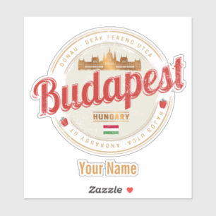 Adesivo Budapest Design Hungria Vintage Parlamento