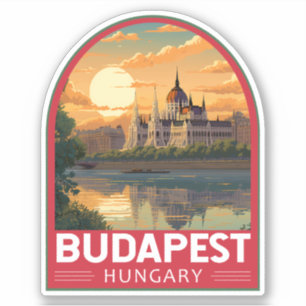 Adesivo Budapest Hungary Viagem Art Vintage