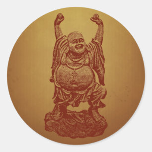 Adesivo Buddha de riso (obscuridade - vermelho)