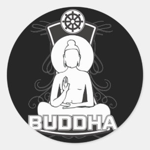 Adesivo Buddha preto e branco