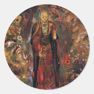 Adesivo Buddha que anda entre as flores