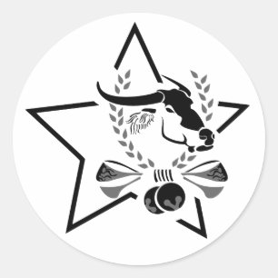 Adesivo Buffalo de Búfalo Negro numa Estrela Negra