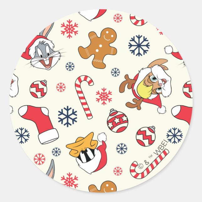 Adesivo BUGS BUNNY™, DAFFY DUCK™ & Lola Christmas Pattern (Frente)