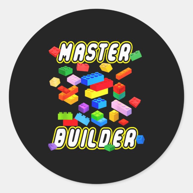 Adesivo Building Bricks Master Builder Construction Block  (Frente)