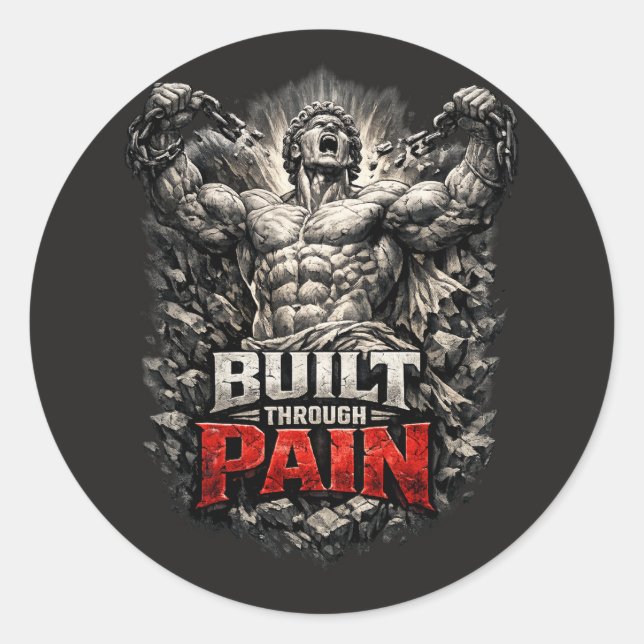 Adesivo Built Through Pain Design (Frente)