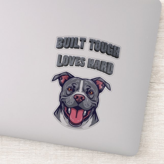 Adesivo Built Tough Pit Bull - Bully Dog Lover Graphic Art (Detalhe)