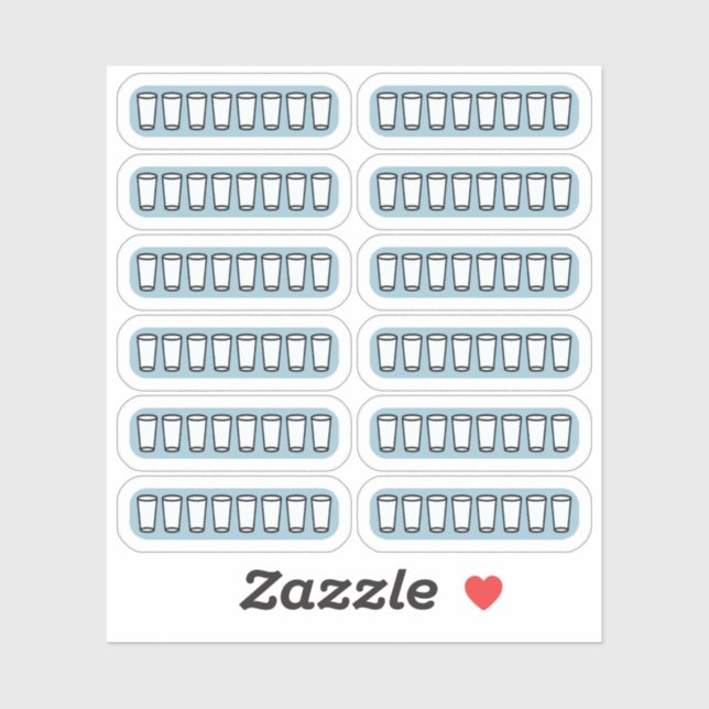 Adesivo Bujo Planner do Controlador de Água Diário (Folha)