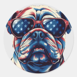 Adesivo Buldogue Americano Patriótico