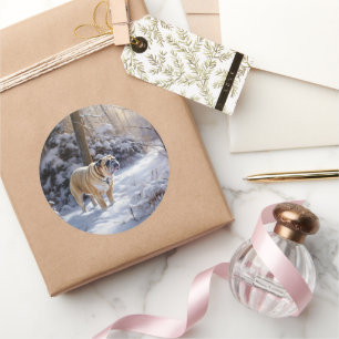 Adesivo Buldogue Deixe-O Neve Bruto