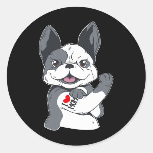 Adesivo Buldogue Engraçado Eu Amo A Mãe Tatuagem