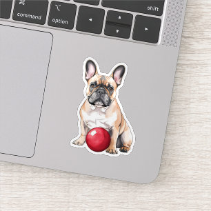 Adesivo Buldogue Francês Adorável Com Bola