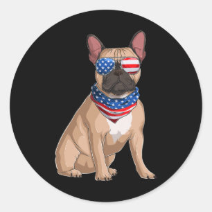 Adesivo Buldogue Francês Cão 4 De Julho Bandeira Americana