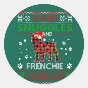Adesivo Buldogue Francês Feio Natal Suor Xmas Pajama