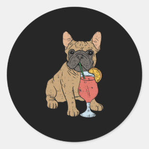Adesivo Buldogue francês Frenchi Bebendo de porco