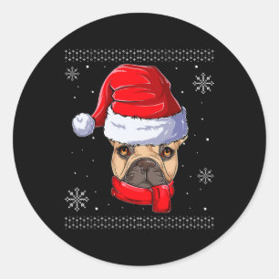 Adesivo Buldogue francês Santa Claus Roupa