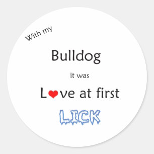 Adesivo Buldogue Love in First Lick - Sticker