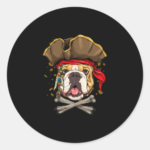 Adesivo Buldogue Pirate Jolly Roger Crossbones Cachorro
