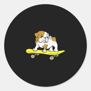 Adesivo Buldogue Skateboard Dog Skater Buldogue